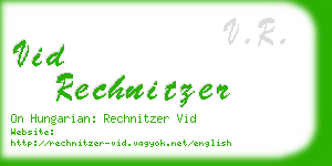 vid rechnitzer business card
